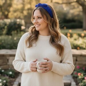 Treasure Jewels Blue Beaded Bow Headband